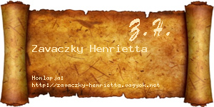 Zavaczky Henrietta névjegykártya