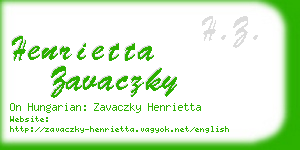 henrietta zavaczky business card